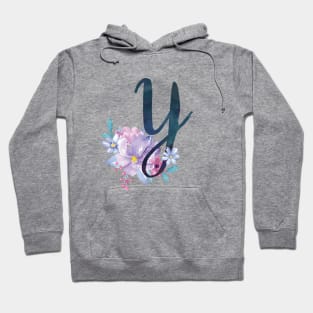 Floral Monogram Y Pretty Lilac Bouquet Hoodie